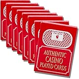 Authentic Las Vegas Casino Playing Cards - 8 Deck Bundle (No Jokers) - Used Casino Cards with Cut Corners, Standard Size - Designs from Assorted Casinos - Perfect for Poker, Blackjack, Rummy & More