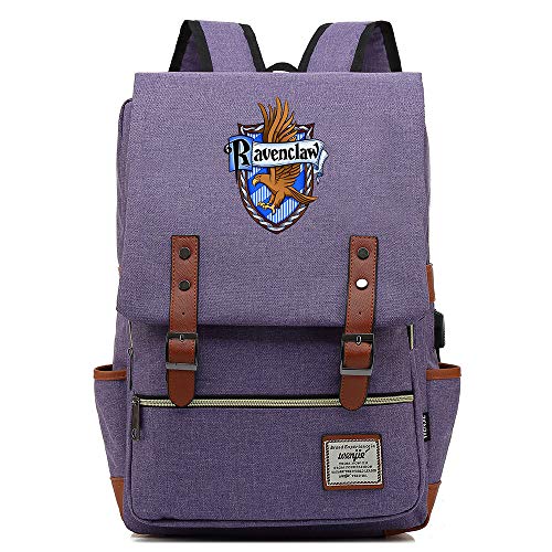 Ravenclaw Bolsa de la Escuela  Harry Potter Mochila portátil con Puerto de Carga USB