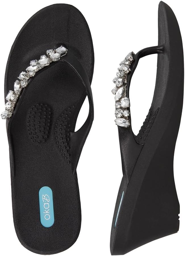 Oka-B Women's Kylie Flip Flop with Wedge Heel