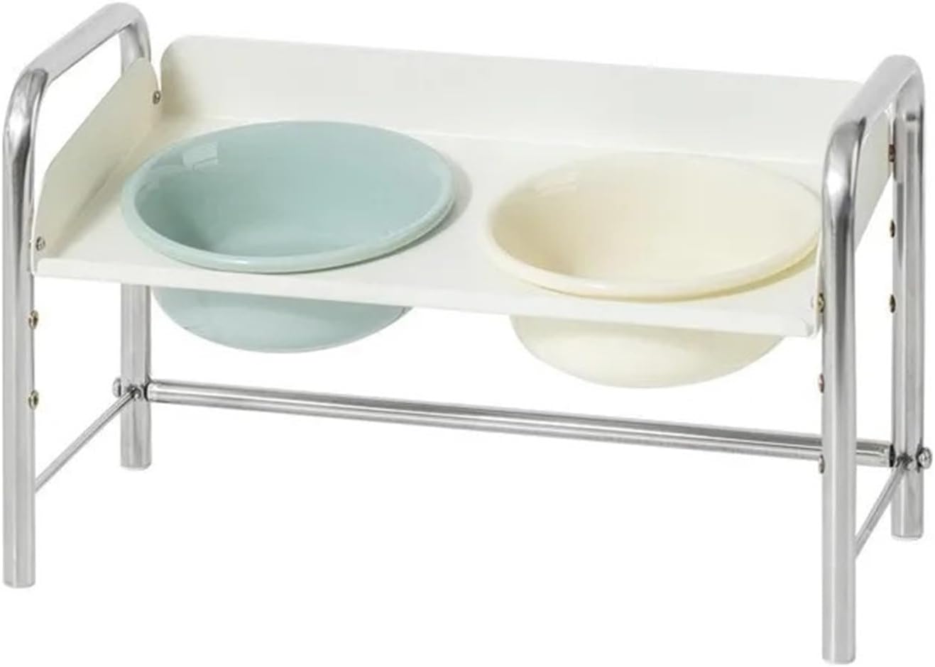 Stainl Steel Cerc Bowl for Small Cats Sloped Mouth Protection Food Basin(Light Green+Dark Green)