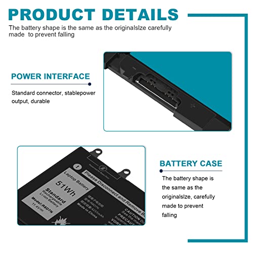 Image of ASUNCELL R8D7N Battery Replacement for Dell Inspiron 3540 M3550 Latitude 5400 5500 5510 7590 7591 7791 2-in-1 Series H82T6 0C5GV2 0W8GMW Series 1V1XF 4GVMP RF7WM 9JRYT X77XY 11.4V 51h