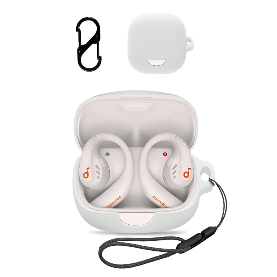 Anker Soundcore AeroFit ケース　シリコン　ホワイト Amazon.co.jp: Anker Soundcore AeroFit Pro 用 ケース カバー