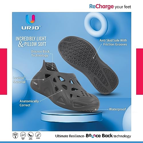 Image of URJO EZY Men's Clogs /Sandals with Adjustable Back Strap Ultra Soft & Flexibility Anti Skid Comfortable Waterproof Daily Mules Clogs /Sandals for Men