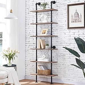 Hombazaar Industrial 6-Tier Leiter Bücherregal