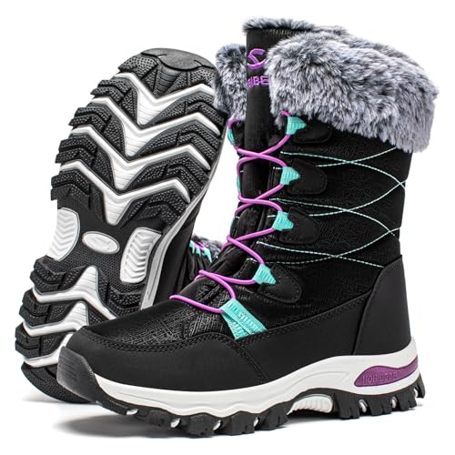 Image of HOBIBEAR Kids Winter Snow Boots Waterproof Outdoor Warm Faux Fur Lined Shoes
