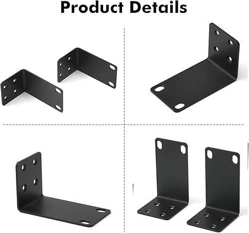 Miniatura 3 de MokerLink Kit de montaje en rack 1U compatible con interruptores de 13 pulgadas, compatible con conmutadores Netgear, D-Link, TRENDnet Series