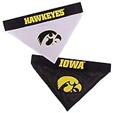 Pets First Collegiate Pet Accessories, Reversible Bandana, Iowa Hawkeyes, Small/Medium