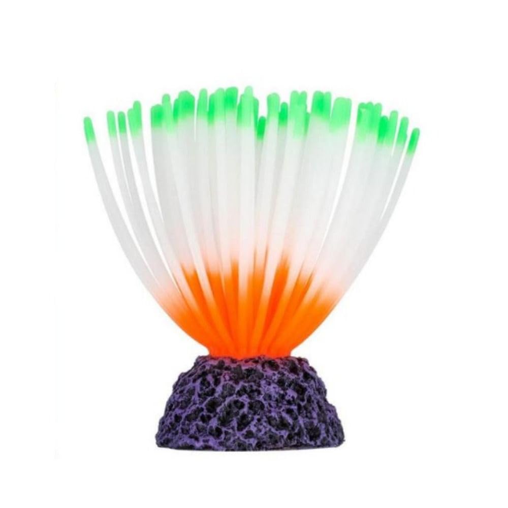 Glow Rainbow Sea Urchin Aquarium Decor,Realistic Sea Urchin Bulb with Weighted Base,Luminous Soft Coral Ornament(green)