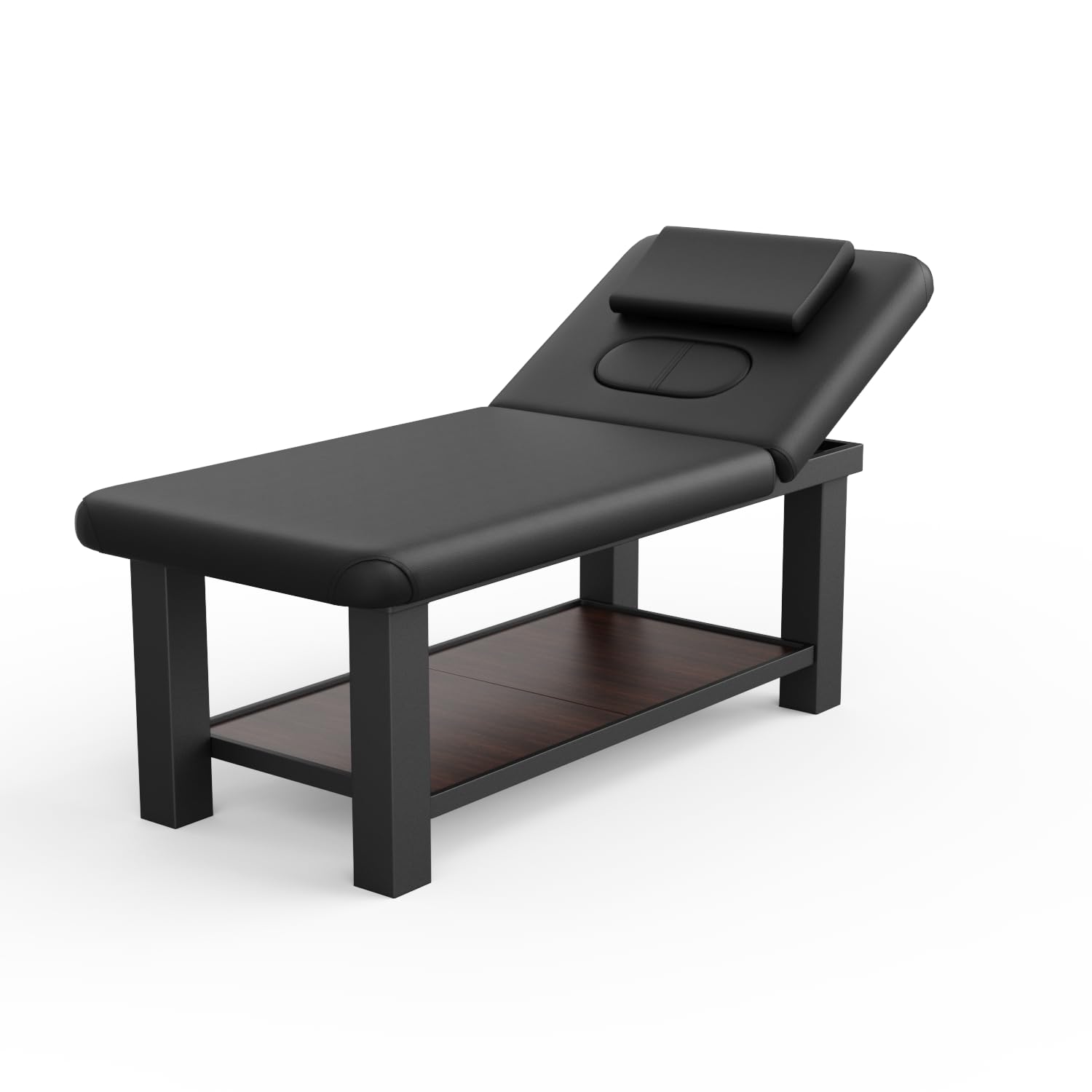 Dolonm 700LBS Heavy Duty Stationary Massage Table with Open-Chest & Headrest for Treatment, Physical Therapy, Spa Facial Professional Massage Bed, Thickening Metal Frame - Adjustable Backrest