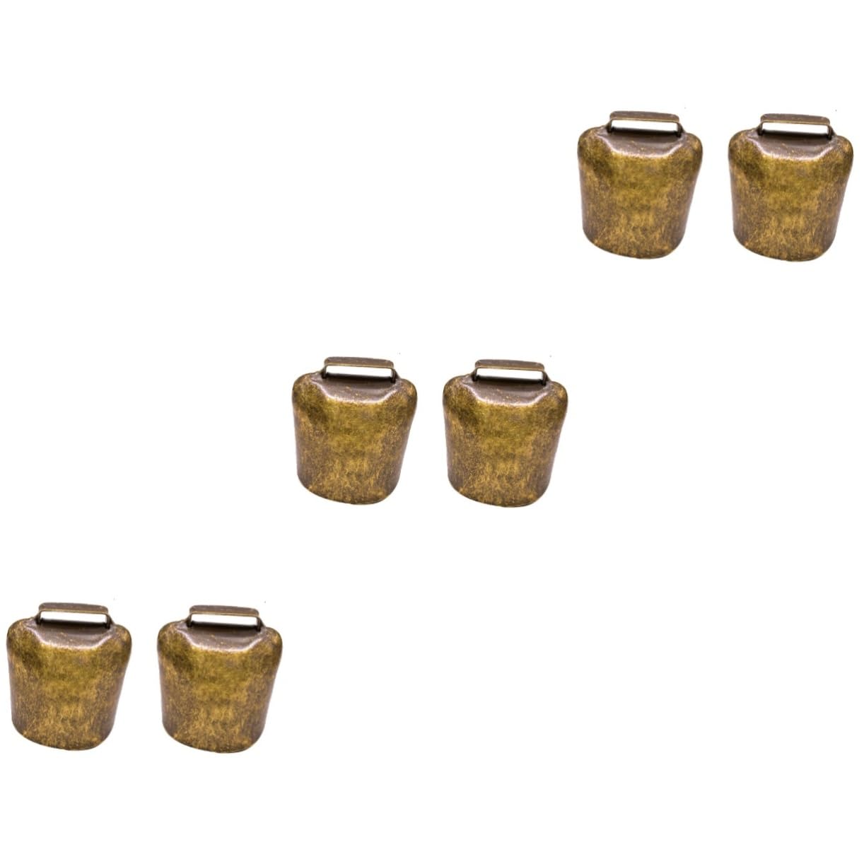 Generic 6 Pcs Keychain Charms Bells Copper Cow Bell Mini Cowbells Metal Cow Bells Cow Bell with Handle Loud Bronze Bell Farm Animal Bell Rustic Mini Animals Diy Bell Hanging Vintage