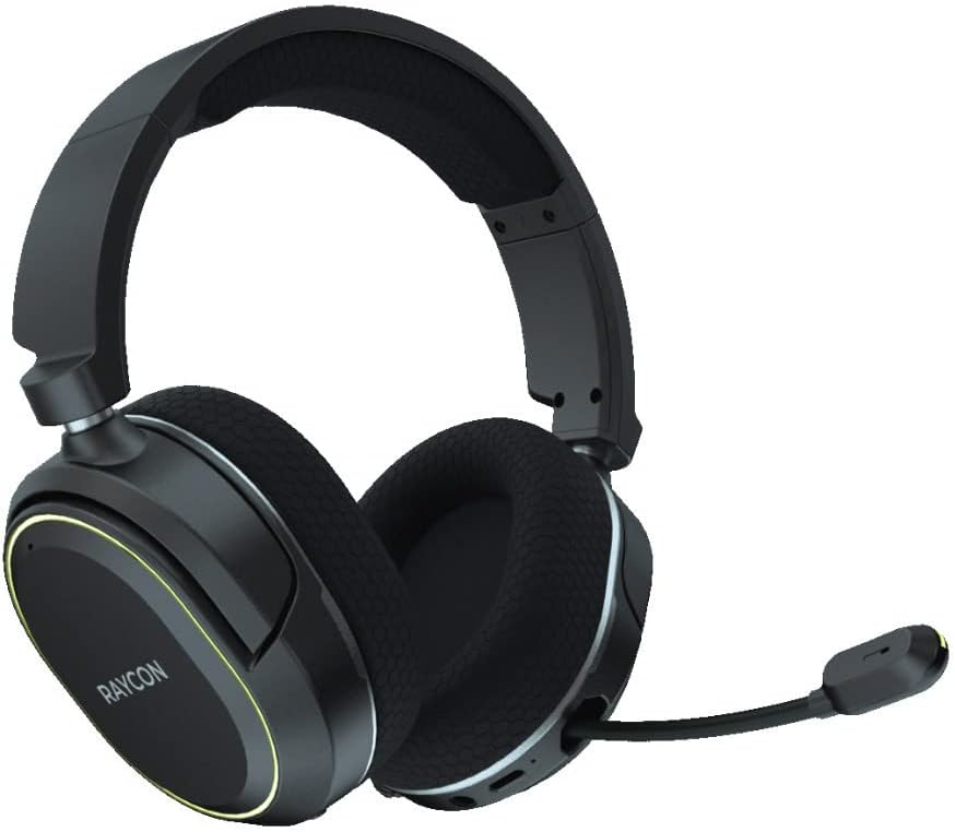 Raycon Gaming Headphones Wireless with Built in Retractable HD Mic, 45ms Ultra-Low Latency, 26 Hours of Battery, Bluetooth 5.0 (Deep Space Black)