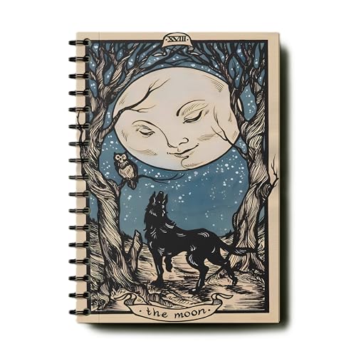 Image of zenithink Night Moon Wiro Journal Notebook | 80 gsm Paper With 350GSM Hard Cover | Unruled | Pages - 160 | A5 Size | Wiro Binding | Versatile for School, Home & Office