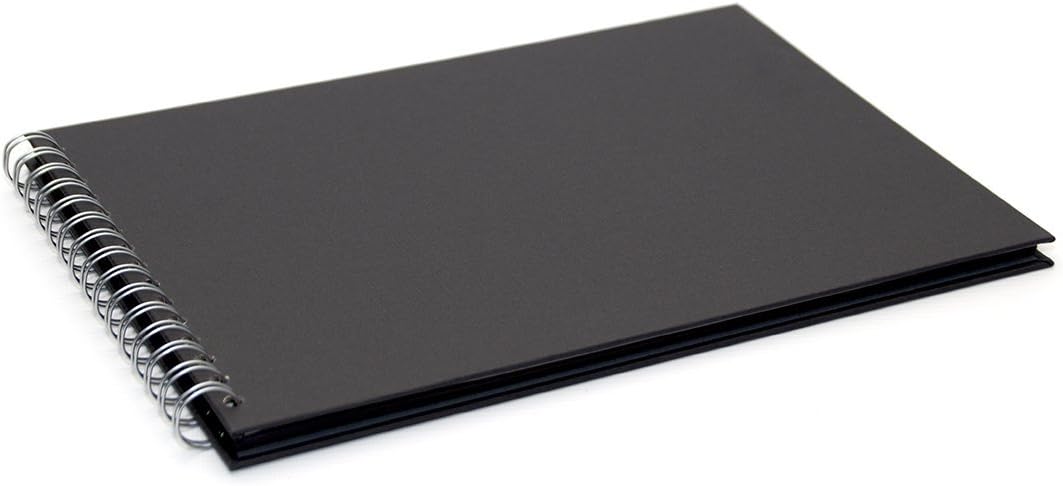 Pink Pig A4 Landscape Scrapbook | Recycled Black Paper, 20 Leaves | Eco Black