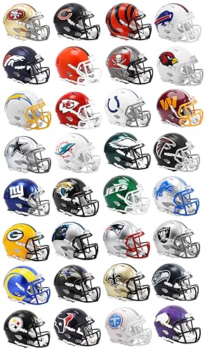 All 32 NFL Current Riddell SPEED Revolution Mini Football Helmets - All New in Individual Riddell Boxes