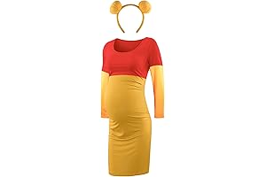 Charming Maternity Bear Costume for Women with Pooh Ears Headband