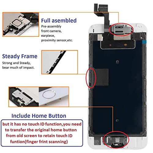 Image of for iPhone 6s Screen Replacement 4.7 inch LCD 3D Touch Display Assembly Whtie