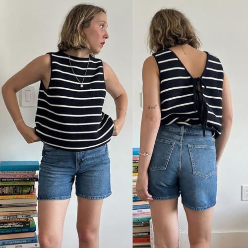 Vest Tops for Women Sleeveless Crochet Sweater Vest Knit Top Open Front Tie V-Neck Cardigan Work Tank Top Y2K Clothes2