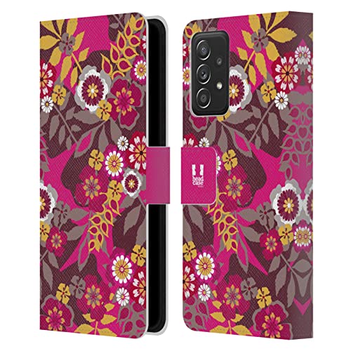 Housse Cuir Samsung Galaxy A53 5G Protection Portefeuille Ornements Botaniques