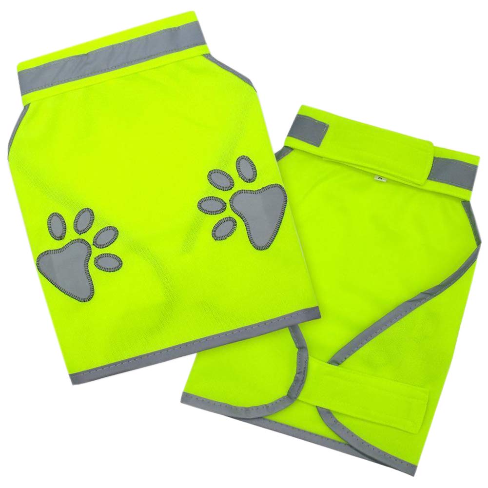 Gilet de sécurité réfléchissant jaune pour chien 5 tailles - Haute visibilité - Pour garder votre chien visible - À l'abri des accidents de la voiture et de la chasse (taille : L)
