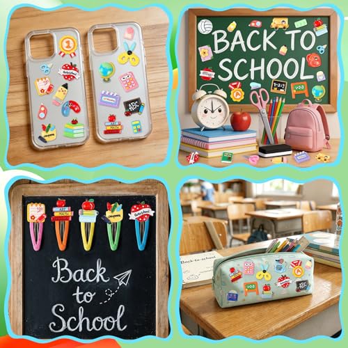 DTOFOOT 60Pcs Back to School Flatback Charms,Pencil Book Resin Craft Charms by DTOFOOT - Used condition - Image 7