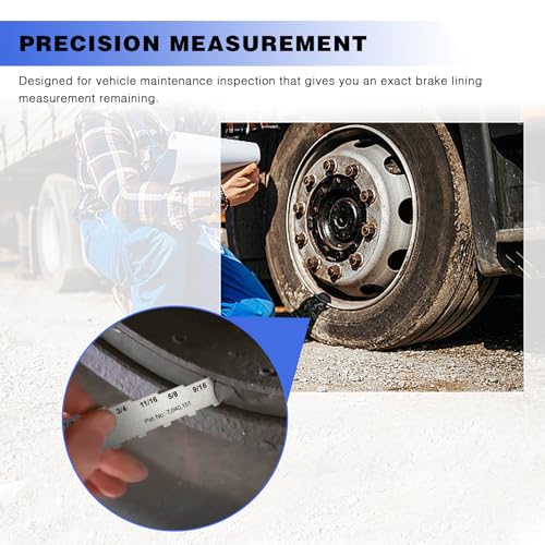 Fabriqué en Amérique Brake Outil de mesure du revêtement Brake Gauge Technicians Gauge Conçu pour l'inspection de l'entretien des véhicules, étiqueté en 16ths - BT-1032T16