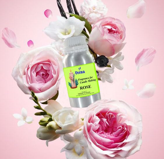 Image of Veena Rose Fragrance Oil,Essential oil for Candle Making, Soap Making, Slime, Diffusers, Home and Crafts 100 gm