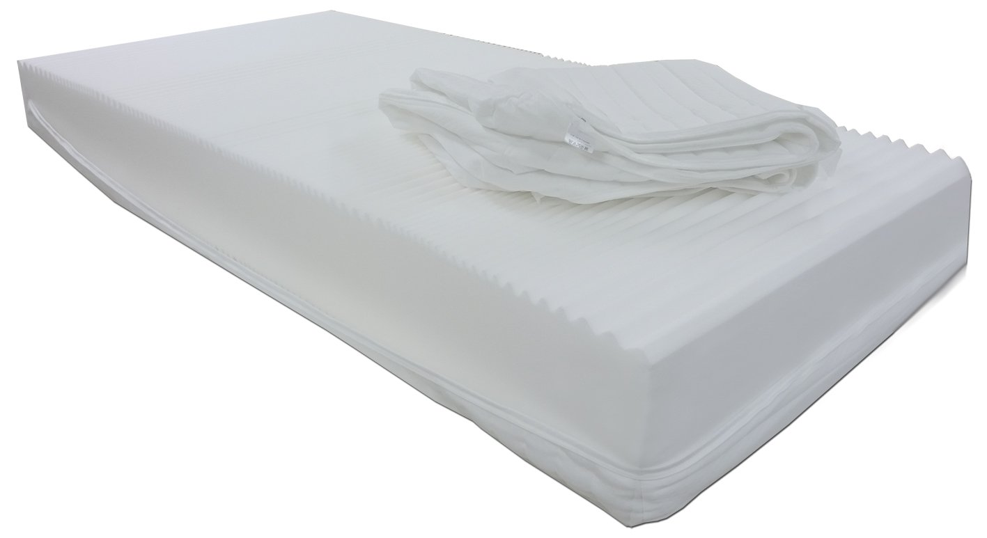 Dibapur Q XXL - 9 Zonen Orthopädische Kaltschaummatratze 140x200 x ca. 23,5 cm Kern mit Gesteppten Doppeltuchbezug ca. 24,5/25 cm Härtegrad H2,5 Polyester