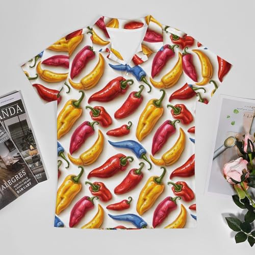 Boys' Classic Polo Shirts Short Sleeve Moisture-Wicking Golf & Tennis Shirts for Youth Teens Cute Chili Peppers3