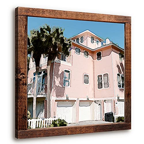 Orlco Art Personalized House Portrait to Canvas Our First Home Oil Effect on Canvas On Canvas Custom Photo to Print Wall Art Canvas for Living Room Bedroom Home Decor Digitally Printed 8"x8"
