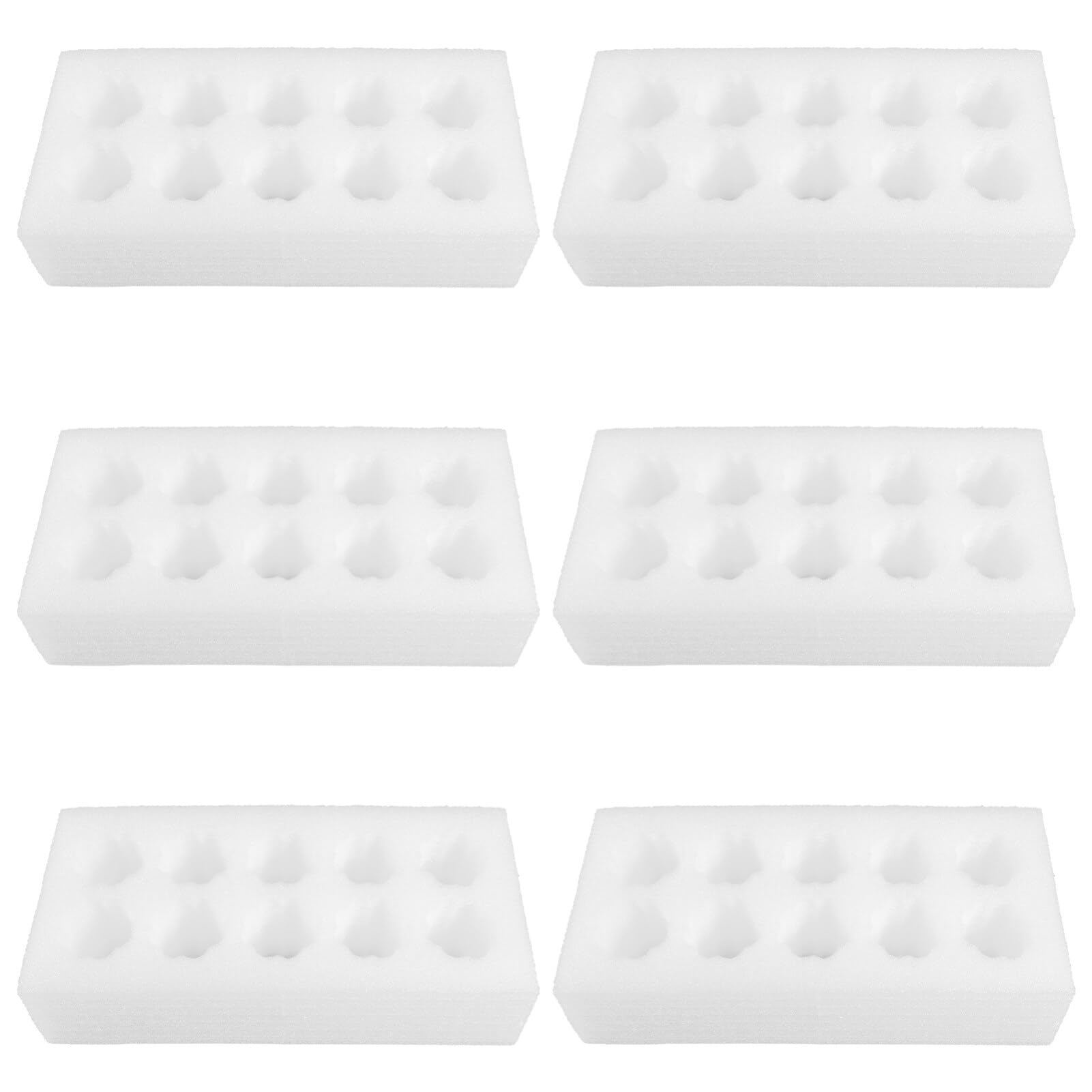 Zerodeko 6 Sets Foam Egg Tray Quail Egg Cartons Shatterproof Eggs Container with Lid and Bottom for Shipping Eggs (10 Grids)