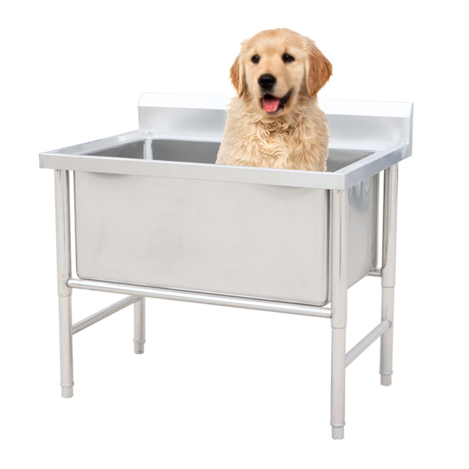 Vasca per toelettatura Cani, Stazione Professionale per Il Bagno dei Cani in Acciaio Inossidabile, Stazione per Il Lavaggio dei Cani, lavandino con Doccia,31in/80cm