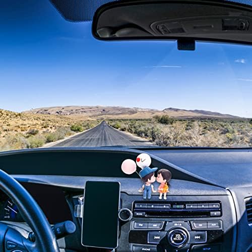 TIESOME Car Interior Couple Figure Figurines, Car Interior Couple Ornaments Balloon Ornaments Cute Couple Mini Figure Statue Kiss Couple Doll Ornaments Mini Figurine Car Home Office Ornaments Gifts
