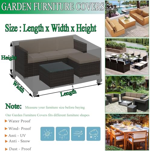Housse table de jardin rectangulaire bâche de protection pour terrasse