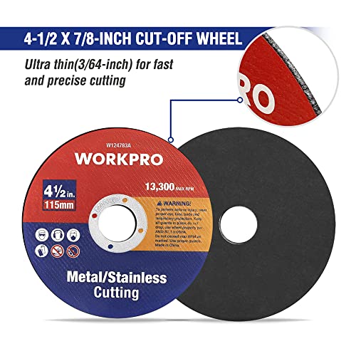 Workpro W124783 10-Pack Cut-Off Wheels, 4-1/2 X 7/8-Inch Metal&Stainless Steel Cutting Wheel thumb #1