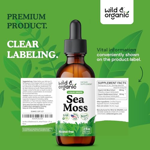 Wild & Organic Sea Moss + Bladderwrack Liquid Drops (2 fl oz, 84 servings) — view 9