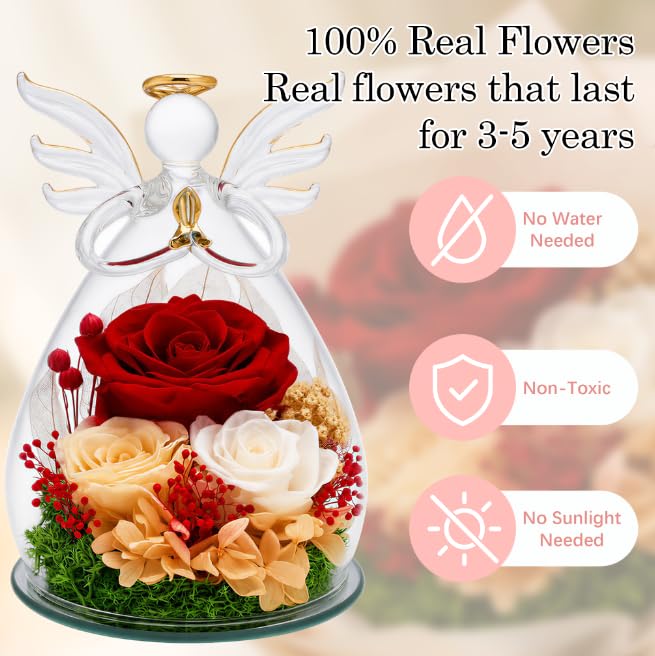 Homsolver Gifts for Wife Her Christmas Birthday Women Gifts Preserved Rose - Image 4