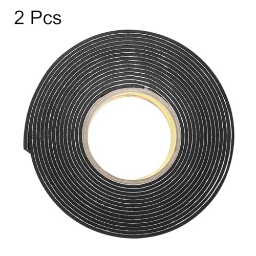 Image of uxcell 2pcs Rolls Single Sided Foam Tape Removeable EVA Sponge Mounting Tape Strong Adhesive Tape Strips(Black, 16ft x 2 inch x 1 /8 inch) for Home Paint Wall Hanging Poster Decor