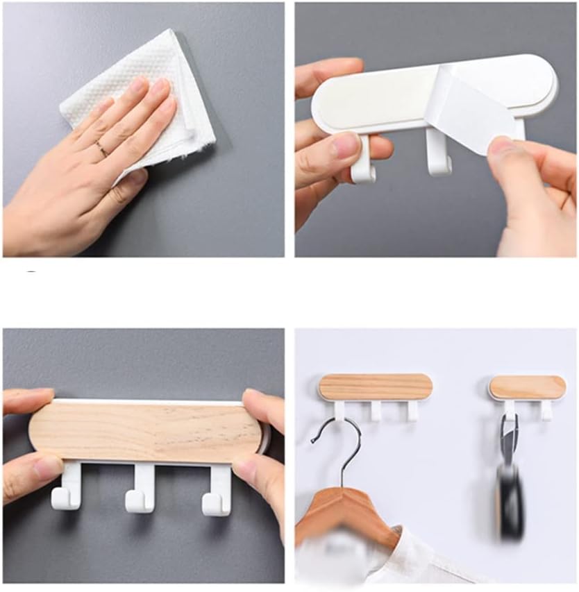 Decorative Wall Wooden Hook Hanger Kitchen Accessories Storage Home Decor Rack Door Rear