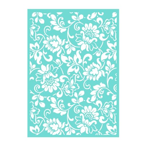 MANGOUSONG Screen Printing Kit,21x28cm Leaf Flowers Shape Screen Printing Stencils Reusable Silk Screen Stencils Mesh-Stencil Painting on-Clay-Decor Mould