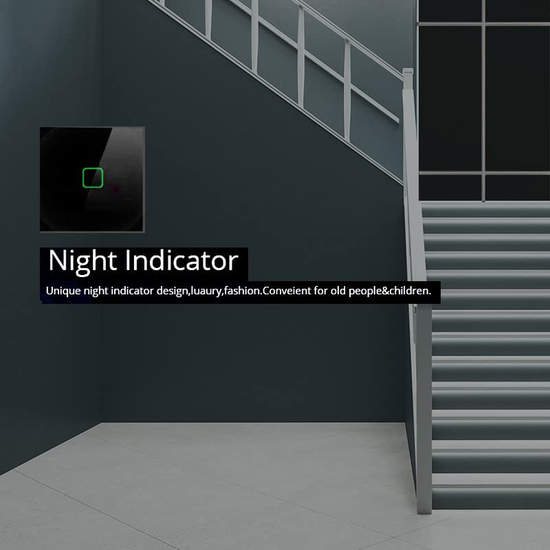 Maclean Touch Toggle Switch Light Switch Cross Switch Wall Switch Stair Switch with Color Change LED Backlight Recessed Switch (1-fold square - Image 4