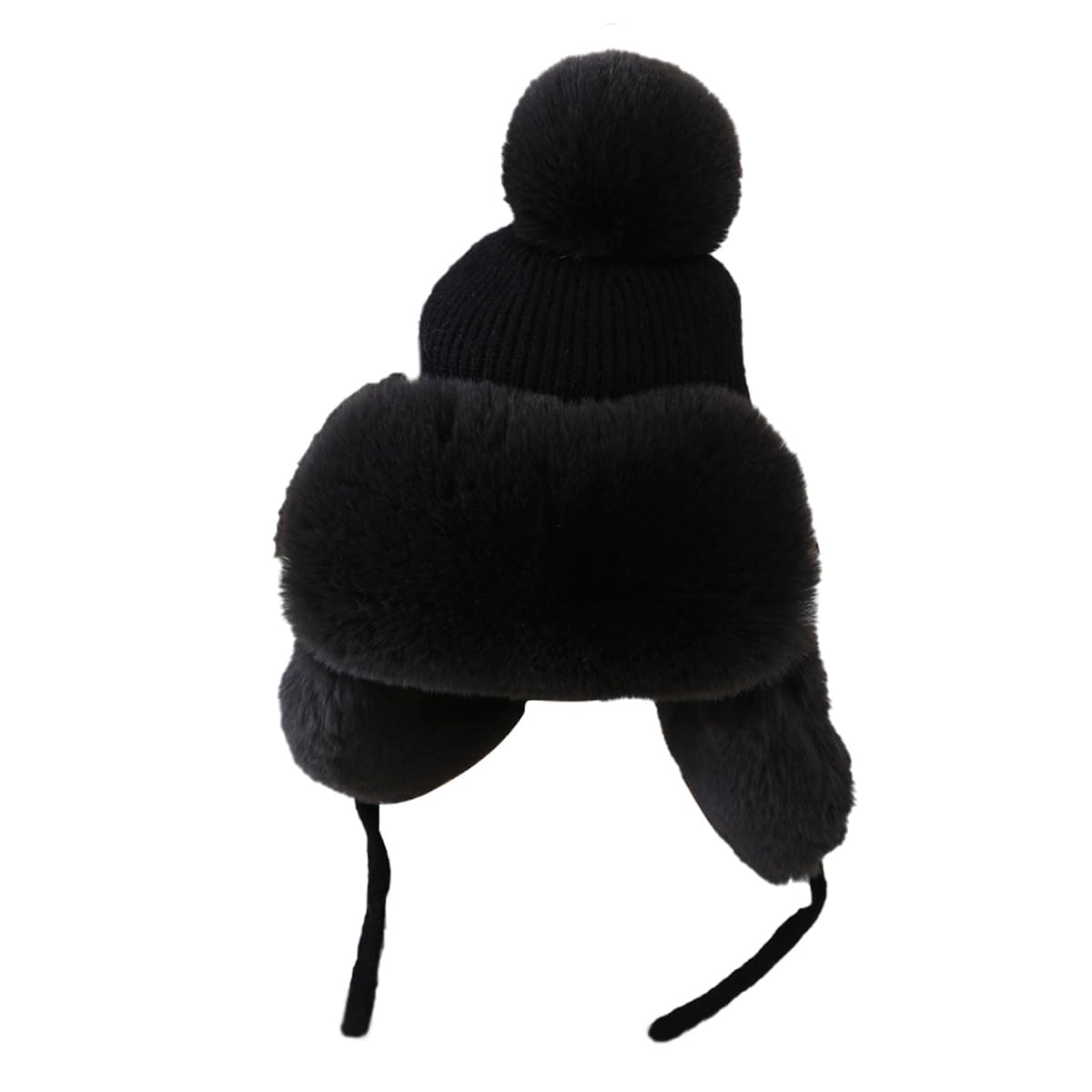 Gorro de Punto de Felpa Gruesa para niños, Gorros Peludos y cálidos con Orejeras para niños y niñas, Gorros térmicos de Invierno