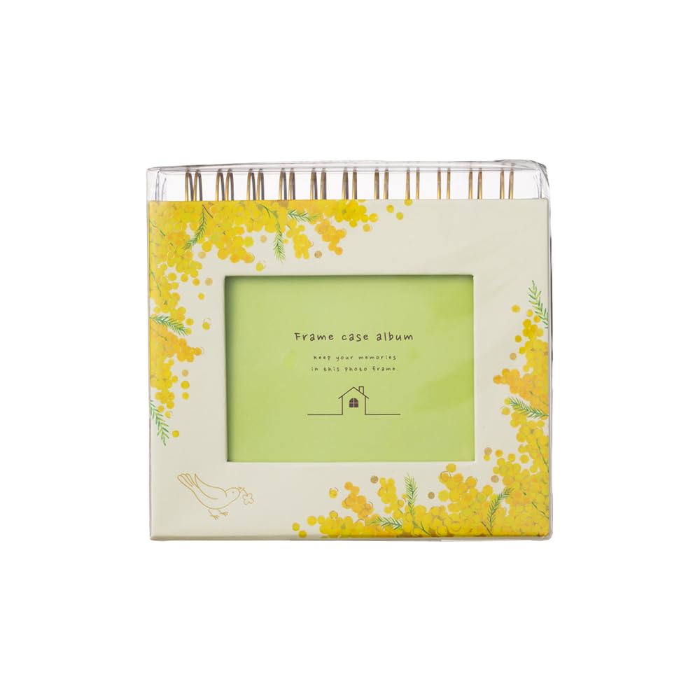 外国60枚　アルバム付き フォトランク フレームケースアルバム L判 60枚収納 クラフト ブラウン