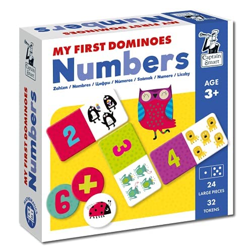 Captain Smart Domino Game, I miei primi numeri di domino,numeri, aggiunta, sottrazione,24 pezzi grandi, giocattolo di apprendimento, regalo per bambini dai 3 anni in su