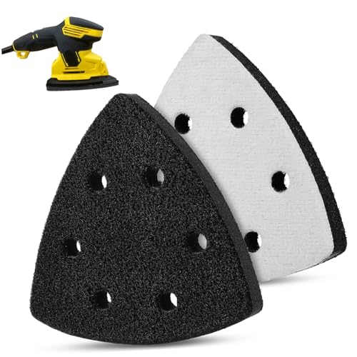 Cabilock Sturdy 2-Piece Triangle Sanding Pads Oscillating Tool Sandpaper Attachments Versatile