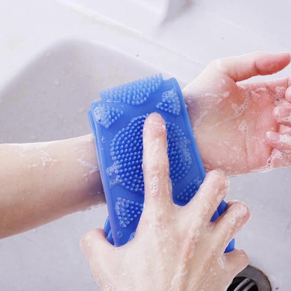 00 Silicone Body Brush Bath Shower Back Scrubber Exfoliating Back Gentle Massage for Men and Women Deep Cleaning Double Face Non-slip Handle - Image 3