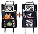 HECKBO 2X Kinder Autositz Rückenlehnenschutz Organizer mit Verstellbarer Tablet Tasche, Aufbewahrung für Zubehör –Einhorn+Monster Motiv- universal - 70x45cm – inkl. Getränkehalter + Aufbewahrungsnetz