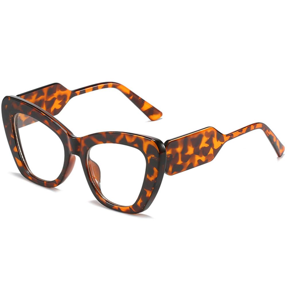Lunettes de soleil oeil de chat léopard clair vintage et surdimensionnées - 8