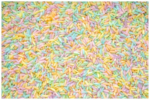 Image of Sensory Bin Filler for Sensory Table - Colored Rice for Sensory Play (Pastel)