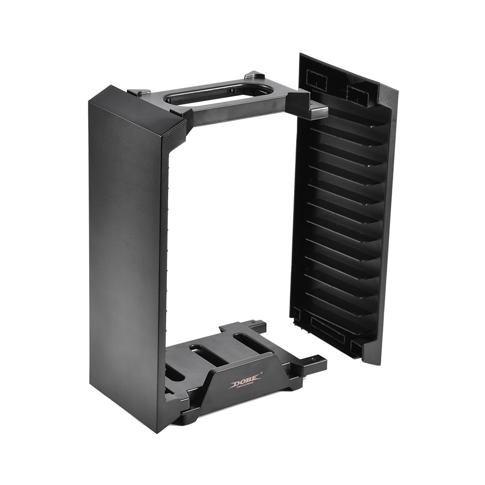 para Slim/Pro One S Soporte de Juego Desmontable Multifuncional Soporte de Torre de Almacenamiento de Disco con Doble Controlador Estación de Carga Dock