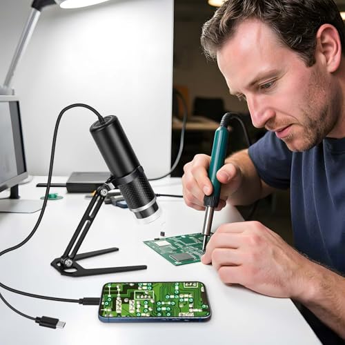 USB Digital Mikroskop Kompatibel mit iOS und Android Geräten, 1920x1440P HD tragbare Mikroskop Kamera für Erwachsene, Kinder, Studenten